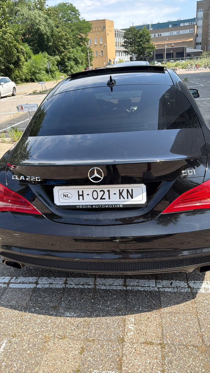 Mercedes CLA 220 achterzijde met exportkenteken
